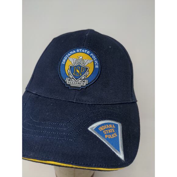 Indiana State Police ISP Alliance Slideback Hat Adjustable Blue Patch Logo - Picture 3 of 10